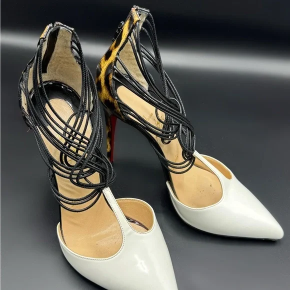 Christian Louboutin Confusa 100 White Leopard Heels 36 - Picture 5 of 6